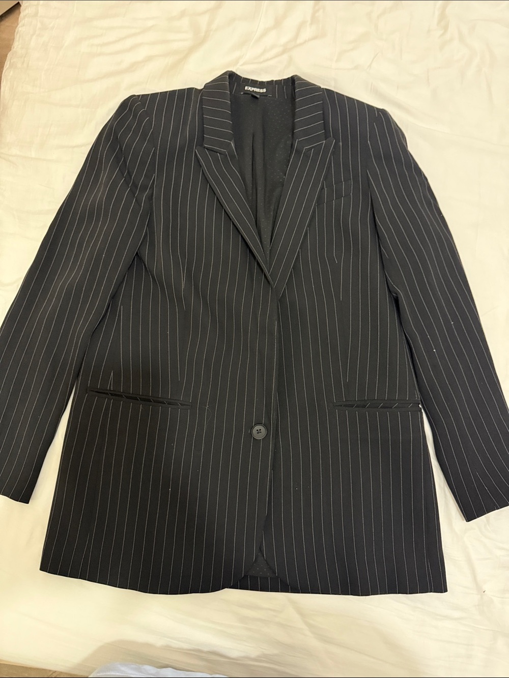 Express Black Pinstripe Blazer
